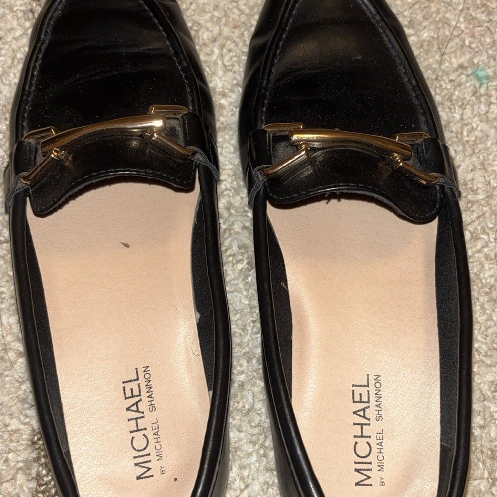 Michael Shannon Black and Gold Loafers